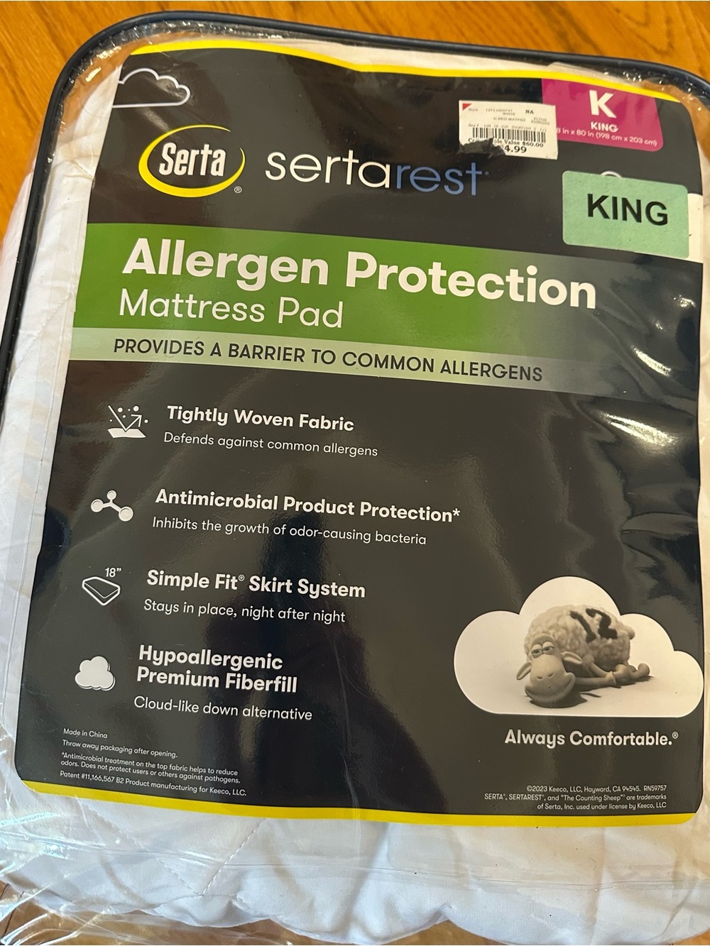 Serta Allergen Protection Mattress Pad - White (King)
